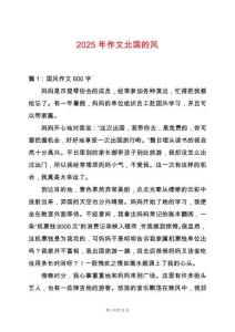 2025年作文北國的風