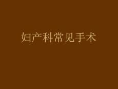 常見(jiàn)婦產(chǎn)手術(shù)及縫合技術(shù)