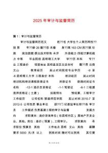 2025年審計(jì)與監(jiān)督簡歷