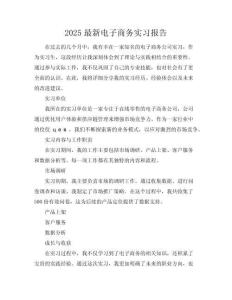 2025最新電子商務實習報告
