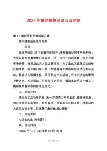 2025年婚紗攝影圣誕活動方案