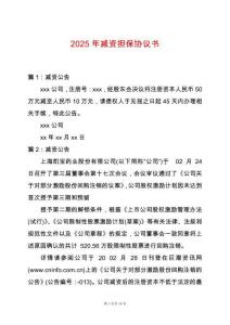 2025年減資擔保協議書