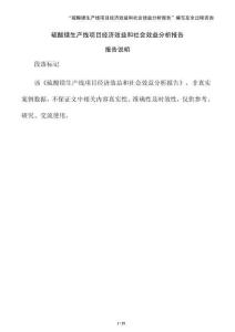 硫酸鎂生產(chǎn)線項(xiàng)目經(jīng)濟(jì)效益和社會(huì)效益分析報(bào)告