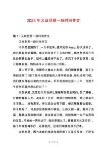 2025年又回到那一段時間作文