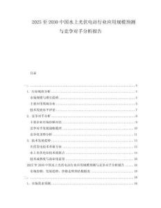 2025至2030中國水上光伏電站行業應用規模預測與競爭對手分析報告