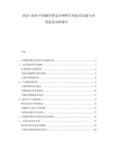 2025-2030中國碳纖維復合材料行業技術突破與應用前景分析報告