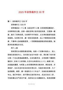 2025年夜驚魂作文00字