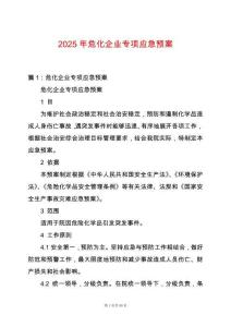 2025年?；髽I(yè)專項(xiàng)應(yīng)急預(yù)案