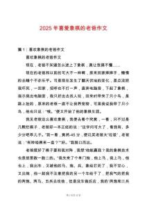 2025年喜愛(ài)象棋的老爸作文