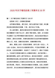 2025年關(guān)于梅花的高二寫景作文00字