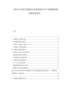 2025至2030金屬硅行業發展研究與產業戰略規劃分析評估報告