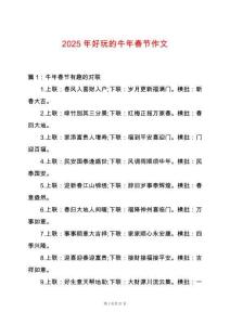 2025年好玩的牛年春節作文
