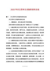 2025年對立言作文試驗階段性總結