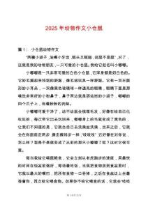 2025年動物作文小倉鼠