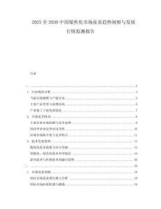 2025至2030中國煤焦化市場前景趨勢洞察與發展行情監測報告