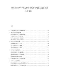 2025至2030中國方解石市場(chǎng)供需現(xiàn)狀與競(jìng)爭(zhēng)前景分析報(bào)告