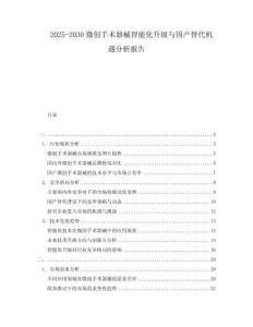 2025-2030微創(chuàng)手術(shù)器械智能化升級(jí)與國(guó)產(chǎn)替代機(jī)遇分析報(bào)告