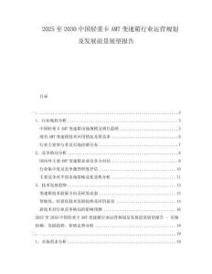 2025至2030中國輕重卡AMT變速箱行業運營規劃及發展前景展望報告