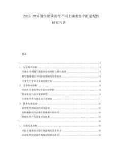 2025-2030微生物菌劑在不同土壤類型中的適配性研究報告