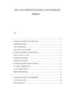 2025-2030智慧醫院信息化解決方案市場發展前景預測報告