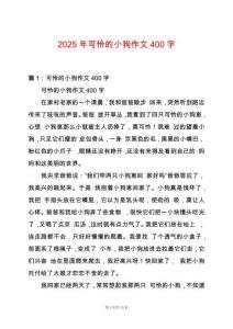 2025年可憐的小狗作文400字
