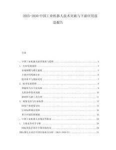 2025-2030中國工業機器人技術突破與下游應用前景報告
