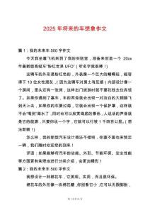 2025年將來的車想象作文