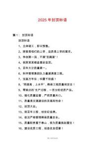 2025年封頂標(biāo)語