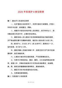 2025年各班護(hù)士崗位職責(zé)
