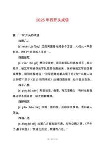 2025年四開頭成語