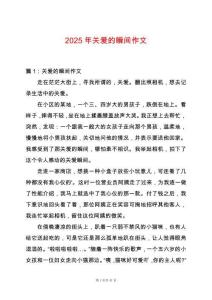 2025年關(guān)愛(ài)的瞬間作文