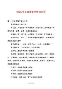 2025年冬日尋梅作文800字