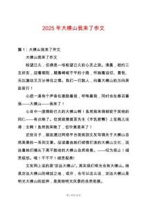 2025年大橫山我來了作文