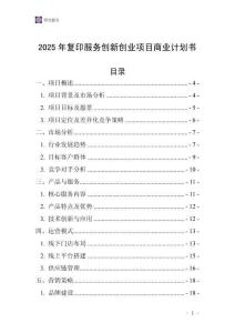 2025年復印服務創新創業項目商業計劃書
