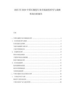 2025至2030中國壓敏膠行業市場深度研究與戰略咨詢分析報告