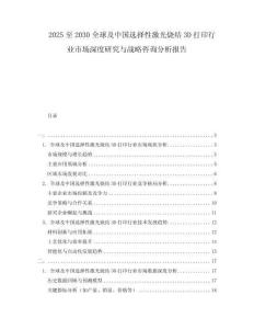 2025至2030全球及中國(guó)選擇性激光燒結(jié)3D打印行業(yè)市場(chǎng)深度研究與戰(zhàn)略咨詢分析報(bào)告