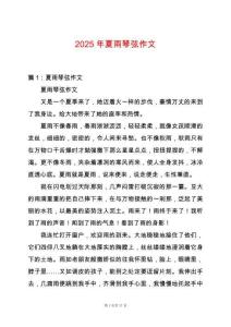 2025年夏雨琴弦作文