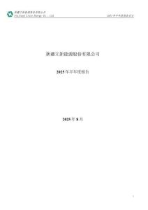 【深交所-2025研報(bào)】立新能源：2025年半年度報(bào)告