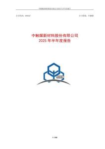 【上交所科創(chuàng)板-2025研報】中觸媒新材料股份有限公司2025年半年度報告
