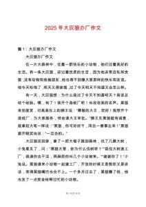 2025年大灰狼辦廠作文