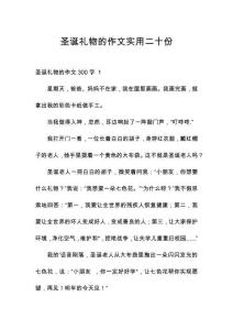 圣誕禮物的作文實(shí)用二十份
