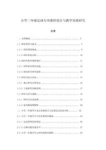 小學二年級足球專項課程設計與教學實踐研究