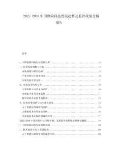 2025-2030中國(guó)保險(xiǎn)科技發(fā)展趨勢(shì)及監(jiān)管政策分析報(bào)告