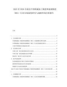 2025至2030全球及中國(guó)機(jī)械加工陶瓷和玻璃陶瓷（MCG）行業(yè)市場(chǎng)深度研究與戰(zhàn)略咨詢分析報(bào)告