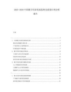 2025-2030中國數(shù)字經濟發(fā)展趨勢及政策紅利分析報告