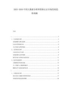 2025-2030中國(guó)大數(shù)據(jù)分析師資格認(rèn)證市場(chǎng)發(fā)展趨勢(shì)預(yù)測(cè)