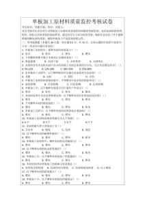 單板加工原材料質量監控考核試卷