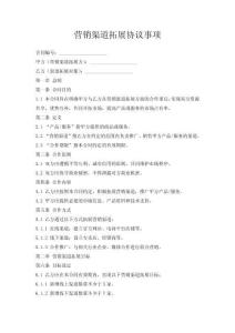 營銷渠道拓展協議事項