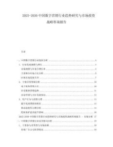 2025-2030中國數字營銷行業趨勢研究與市場投資戰略咨詢報告