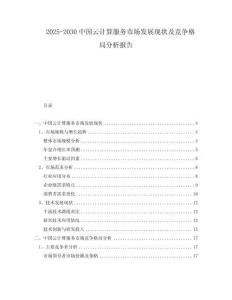 2025-2030中國云計算服務市場發展現狀及競爭格局分析報告